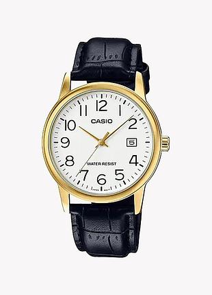 Casio mtp-v002gl-7b2 — чоловічий кварцовий годинник, шкіряний ремінець, wr 30 м