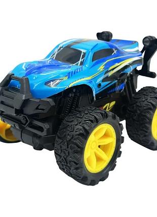 Дитяча інерційна машинка yg toys пластик 14х11х9 см з ефектами світло і звук синя (672395)