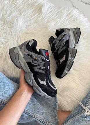 Кроссовки new balance 9060 black grey white cordura v2  💧 влагозащита  💧  арт 4092