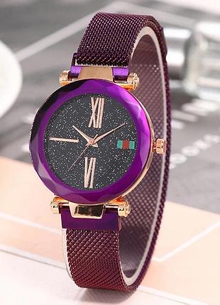 Жіночий годинник starry sky watch на магнітній застібці фіолетовий