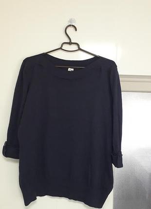 42/xl/50
бавовняна 
жіноча темно синя кофта  з рукавами 3/4 
100% бавовна 

німеччина
ідеальний стан