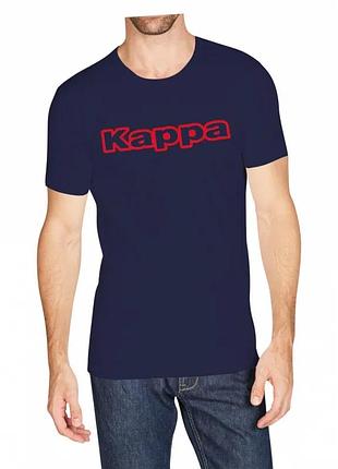 Футболка kappa 100% бавовна m темно-синя чоловіча (720687)