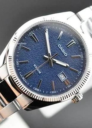 Casio mtp-1302da-2a1 — чоловічий кварцовий годинник, сталевий браслет, wr 50 м