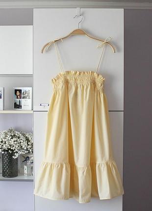 Нежно желтое хлопковое платье от primark