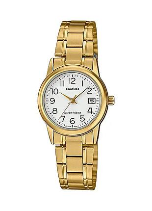 Casio ltp-v002g-7b2 — жіночий кварцовий годинник, сталевий браслет, wr 30 м