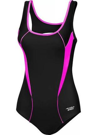 Купальник закрытый aqua speed 22% xtra life lycra 38 черный розовый (712049)