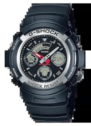 Casio g-shock aw-590-1a — чоловічий комбінований годинник, полімерний ремінець, wr 200 м