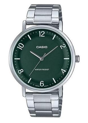 Casio mtp-vt03d-3b — чоловічий кварцовий годинник, сталевий браслет, wr 30 м