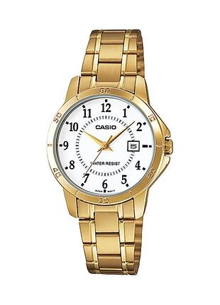 Casio ltp-v004g-7b — жіночий кварцовий годинник, сталевий браслет, wr 30 м
