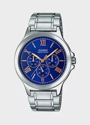 Casio mtp-v300d-2a — чоловічий кварцовий годинник, сталевий браслет, wr 50 м