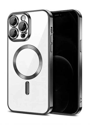 Чохол magsafe для iphone 14 pro max матовий чорний силікон пластик (666014)