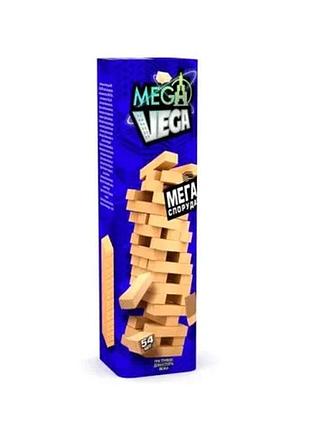 Настольная игра mega vega дженга из дерева для взрослых и детей (539078)