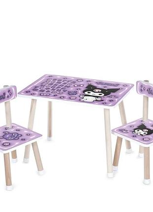 Детский столик bambi дсп 60х40 см с 2 стульчиками синий (560881)