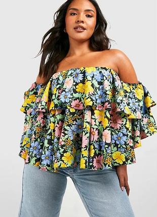 Шикарная блуза/кроп-топ с воланами в размере plus size 20
