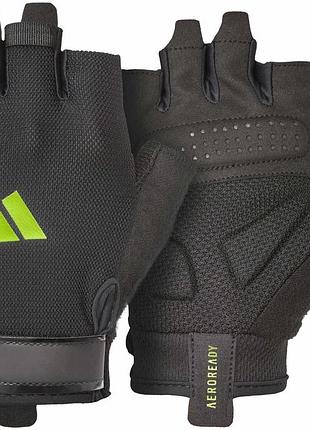 Рукавички adidas поліестер l чорний зелений (714102)