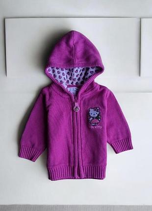 Кофта h&m hello kitty 6-9 міс, 74 см, бавовняна на блискавці з капюшоном