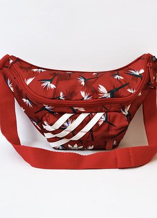 Брендова оригінальна нова червона поясна сумка бананка adidas originals thebe magugu