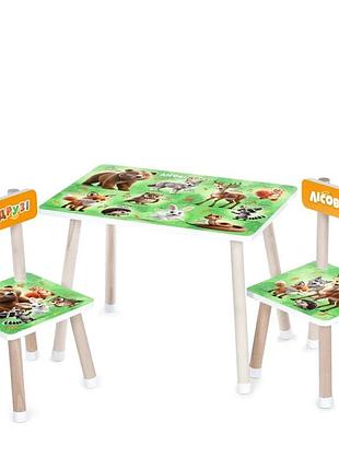 Детский столик bambi дсп 60х40 см с 2 стульчиками (560878)