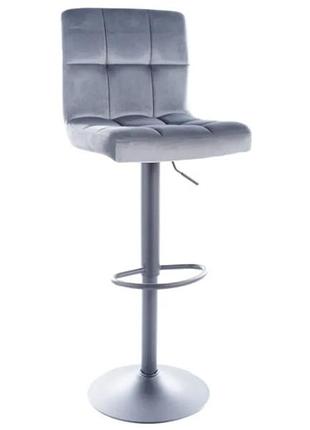 Барный стул c105 velvet 96х42х39 см оксамит серый каркас металл хром (813106)