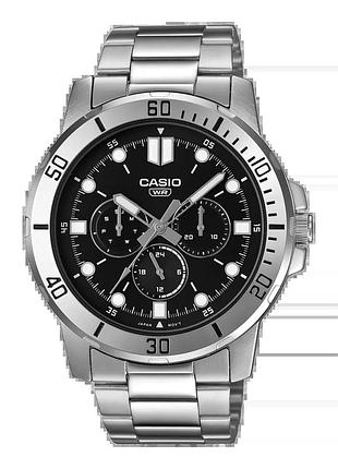 Casio mtp-vd300d-1e — чоловічий кварцовий годинник, сталевий браслет, wr 30 м