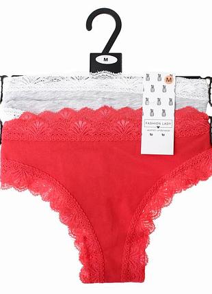 Трусы fashion lady 95% хлопок xl серый красный (715924)