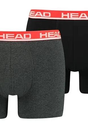 Труси-боксери head бавовна m сірий червоний 2 шт (716254)