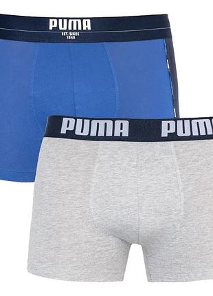Труси-боксери puma бавовна m синій сірий 2 пари (716172)