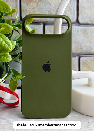 Чохол silicone case iphone 17 air хакі силіконовий чохол iphone 17 аїр із мікрофіброю закритий низ
