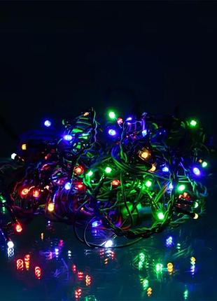 Новорічна гірлянда вулична бахрома 6 м 105 led чорний провід різнокольоровий (577381)