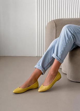 Кожанные балетки zara trafaluk, 38