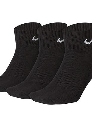 Шкарпетки nike бавовна 38-42 чорні 3 пари (715201)