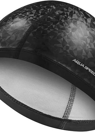Шапка для плавання aqua speed pu поліестер osfm чорна (720375)