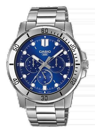 Casio mtp-vd300d-2e — чоловічий кварцовий годинник, сталевий браслет, wr 30 м