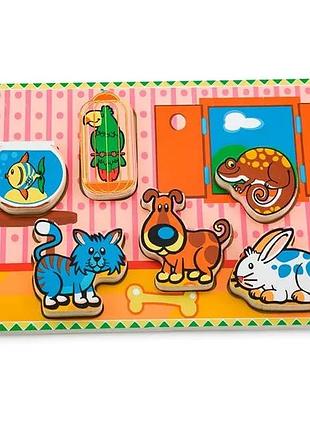 Дерев'яна рамка-вкладиш viga toys з дерева 30х27 см різнокольорова (700925)