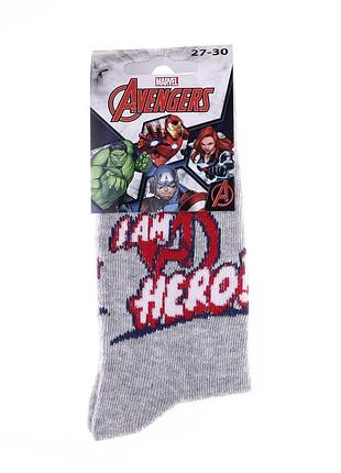 Шкарпетки marvel 65% бавовна 35-38 світло-сірий (715069)