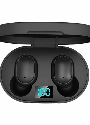Бездротові навушники вкладиші з кейсом і дисплеєм tws e7s bluetooth (блютуз) чорні