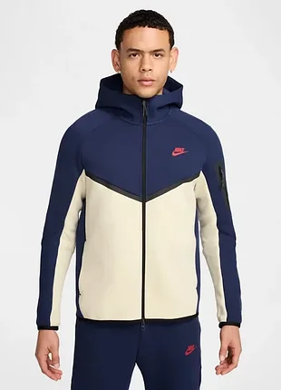 Оригінал! толстовка чоловіча nike tech fleece blue/beige hv6512-410