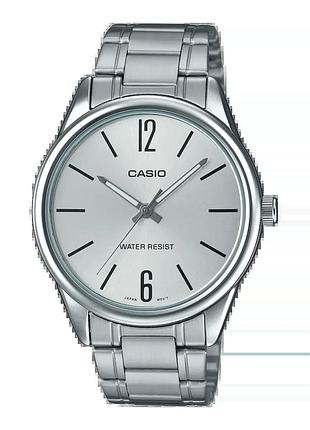 Casio mtp-v005d-7b — чоловічий кварцовий годинник, сталевий браслет, wr 30 м