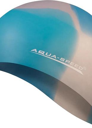 Шапка для плавання aqua speed силікон osfm мультиколор (720555)