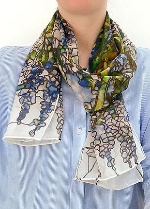 Шелковый шарф fox & chave tiffany wisteria silk