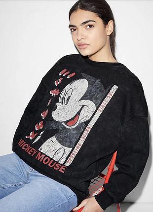 Свитшот mickey mouse disney— чорний з великим принтом від c&a