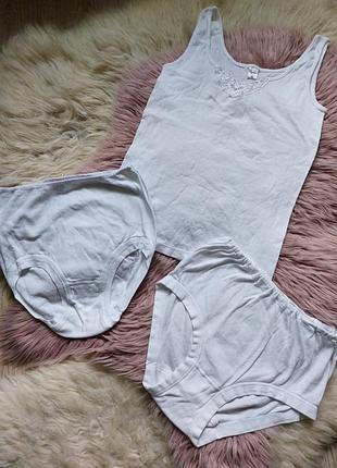 💚🌸💙 красивый комплект майка + 2 трусиков из 100% cotton