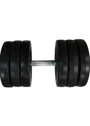 Гантель наборная 16,5 кг композитная в пластиковой оболочке черная rock pro-r (814018)