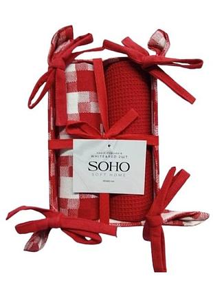 Набор кухонных полотенец soho white & red, 40*60 см, 2 шт (6980459)