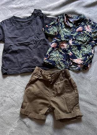 Сорочка та футболка primark, шорти george