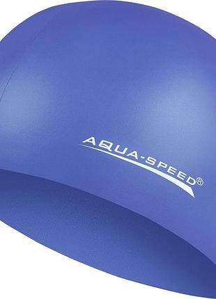 Шапка для плавання aqua speed силікон osfm синя (720639)