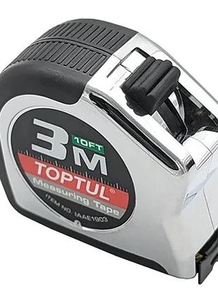 Рулетка механическая toptul 3м x 19мм пластиковая жёлтая (624217)