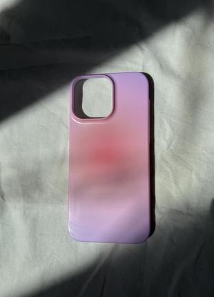 Чохол для iphone 16 pro max, рожево-фіолетовий, пластик