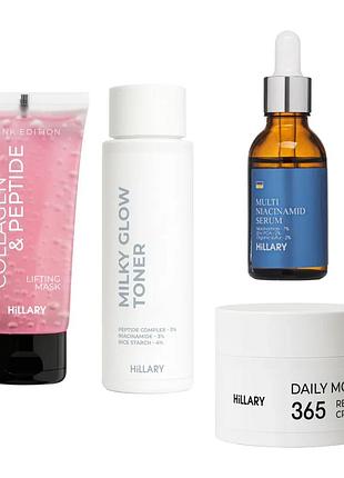 Набір для пружності та інтенсивного зволоження шкіри обличчя hillary firming & intense hydration facial set (652924)