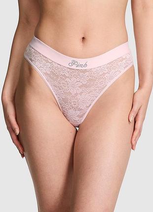 Трусики кружевные со стразами pink victoria's secret